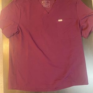 FIGS Men Size XL top and jogger pants.  Wine purple